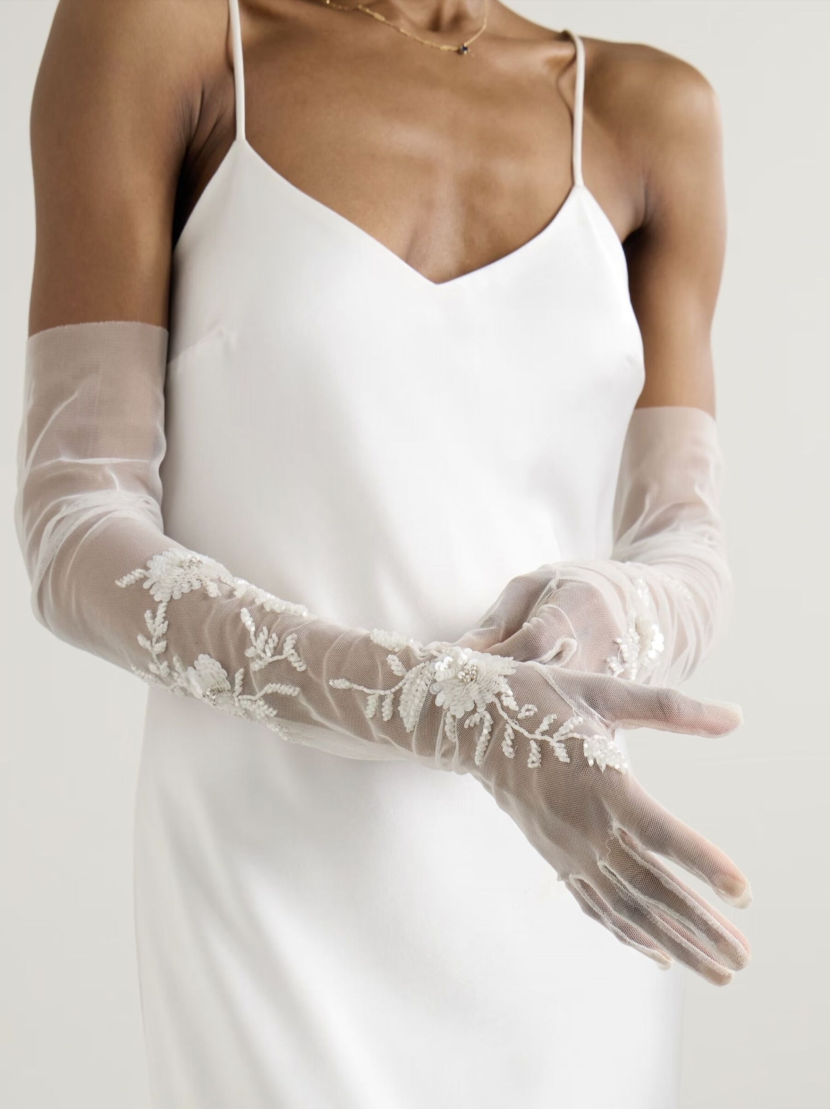 Shop 11 Crystal Sequin Bridal Gloves by Halfpenny London