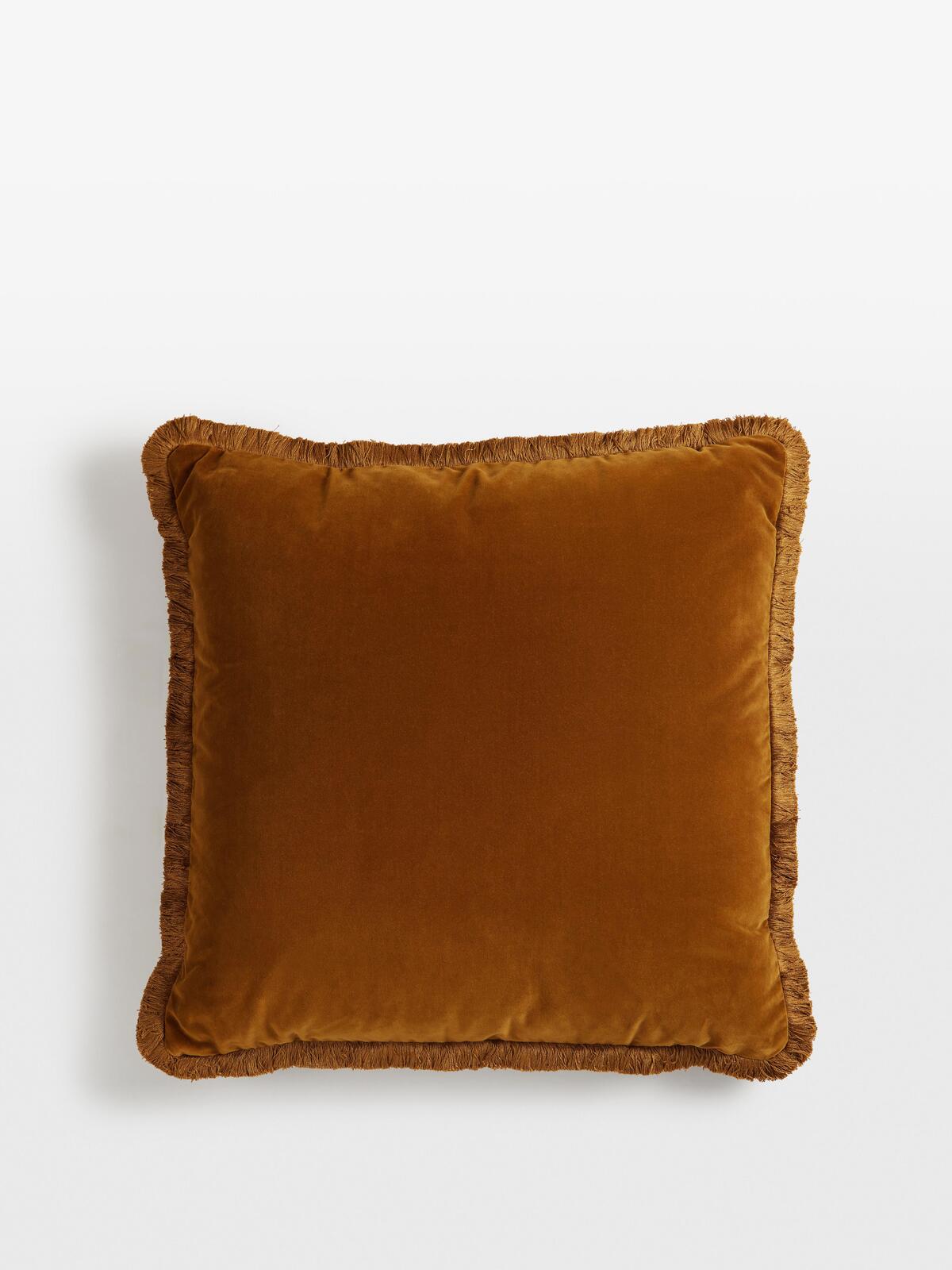 Home 99 Soho Home Margeaux Large Square Velvet Cushion (Available in Lichen Green, Mustard Yellow, Grey Blue and Rust Orange)
