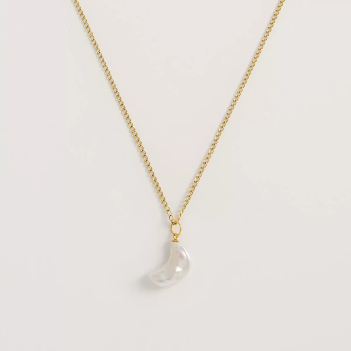 Shop 5 Moon Pearl Necklace 22ct Gold Vermeil Freya Rose London